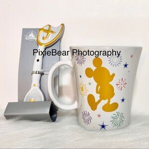 Imagination Key Mug & Spoon Set Mickey Disney New in Box In Hand!